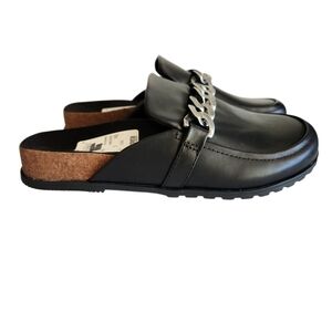 NEW VIONIC Georgie Black Leather Clogs Mules Slip On Shoes Size 8